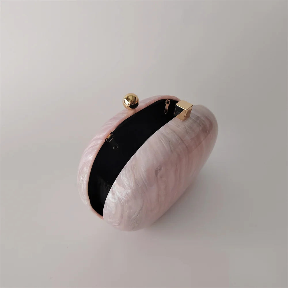 Oval Spark Clutch Purse