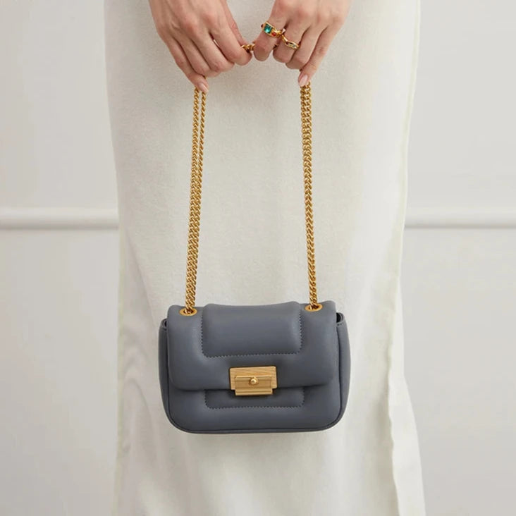 Split Leather Square Bag – Sophistication in Every Detail