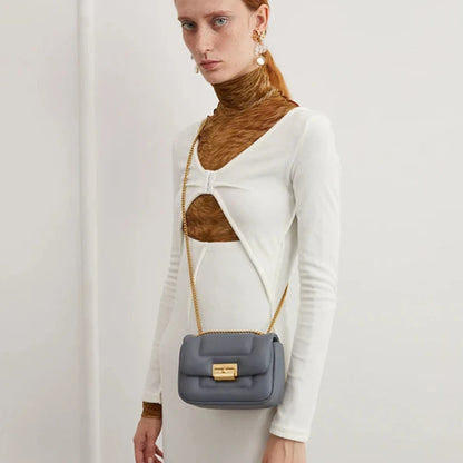 Split Leather Square Bag – Sophistication in Every Detail