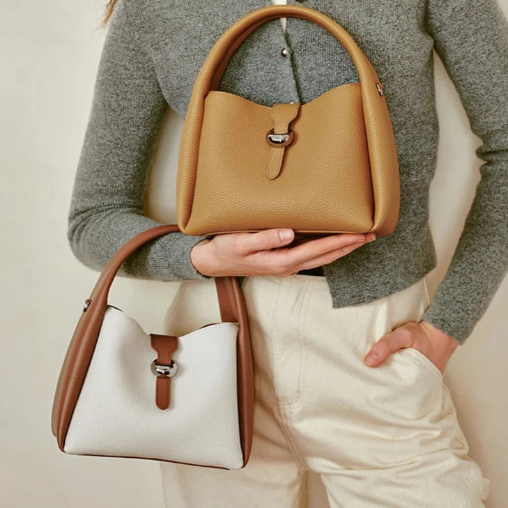 Genuine Leather Bucket Bag