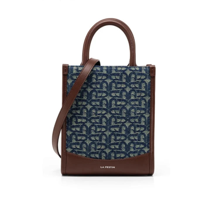 Square Knitted Tote Handbag & Crossbody Bag