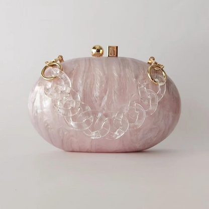 Oval Spark Clutch Purse